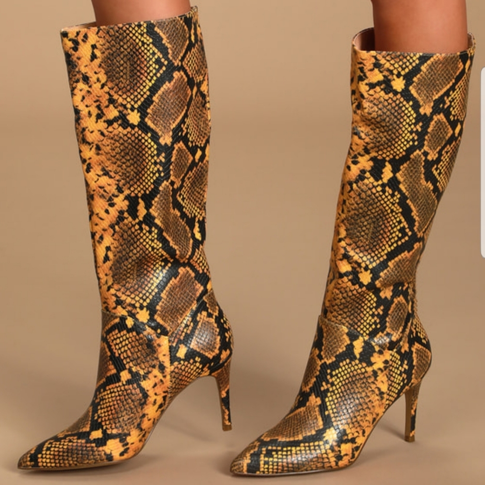 Steve Madden kings yellow snake high boots - Picture 3 of 4